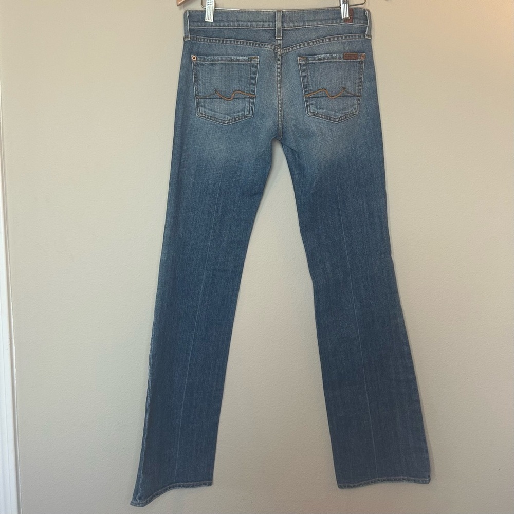 7 For All Mankind Jeans Women’s Size 28 Blue Low Rise Straight Leg 34.5” Inseam - Picture 5 of 13